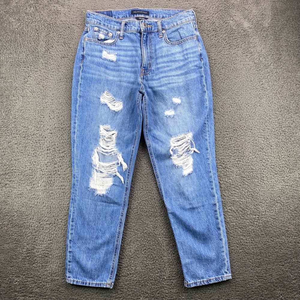 Aeropostale Mom Jeans Size‎ 6 Distressed Ripped Light Wash Denim Women's
